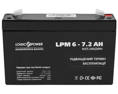 Акумулятор Logicpower AGM LPM 6-7.2 AH